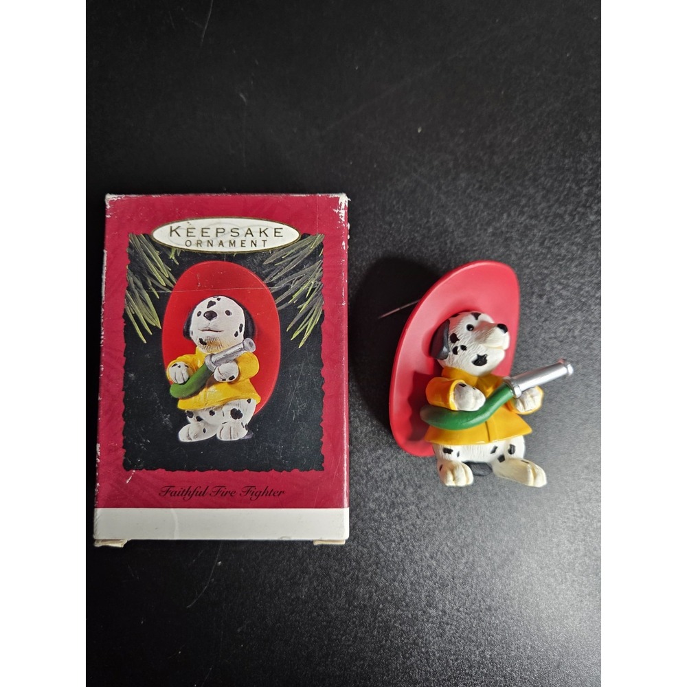Hallmark Keepsake 1993 Faithful Fire Fighter Dalmatian Ornament QX578-2 w/ Box